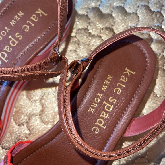 NEW Kate Spade Striped Highrise Wedges - Picture 10 of 12